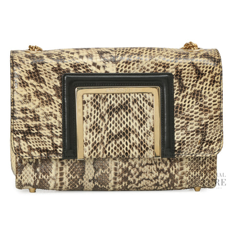 Cream/Black Python Alba Shoulder Bag