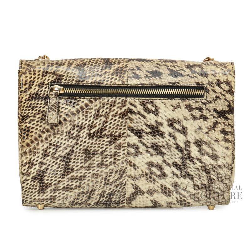Cream/Black Python Alba Shoulder Bag