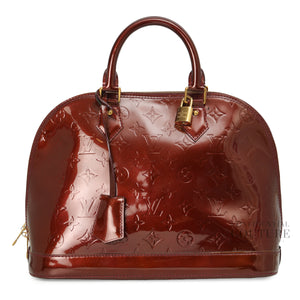 Rouge Fauviste Monogram Vernis Alma PM Bag