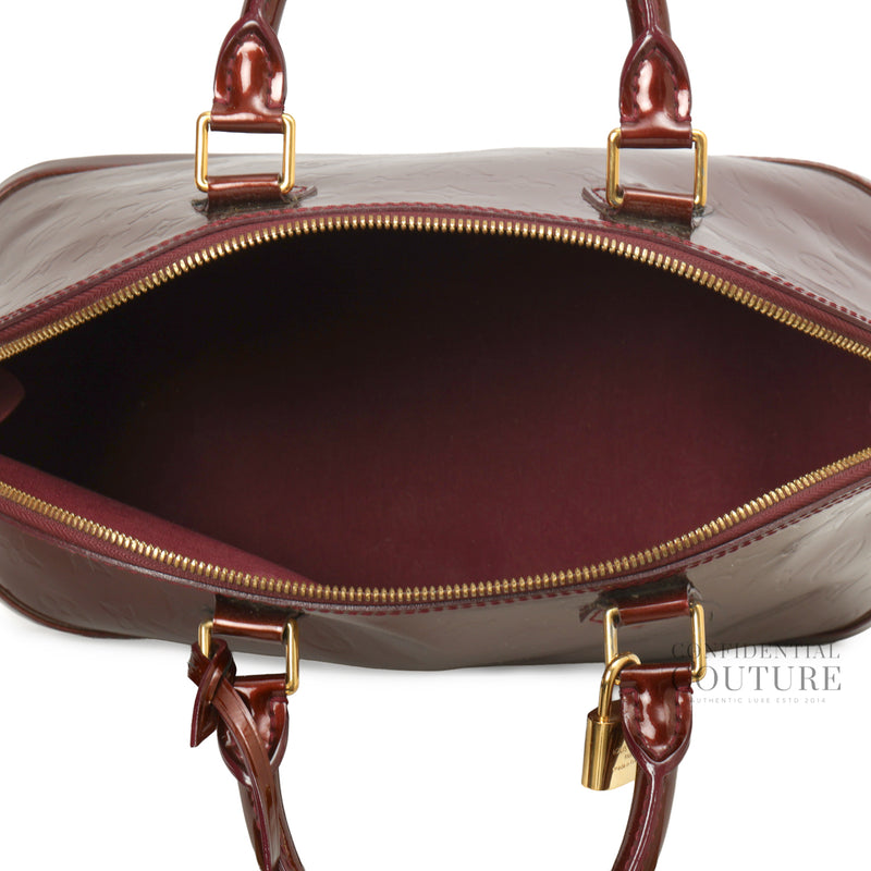 Rouge Fauviste Monogram Vernis Alma PM Bag