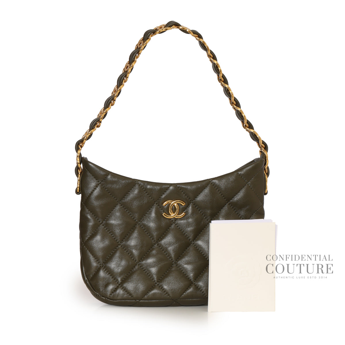 22K Olive Lambskin Hobo Bag