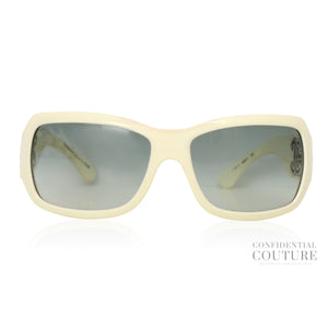 White CC Logo Sunglasses