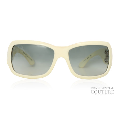 White CC Logo Sunglasses