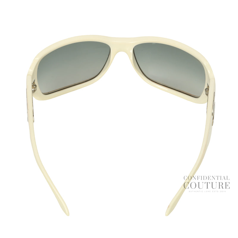 White CC Logo Sunglasses