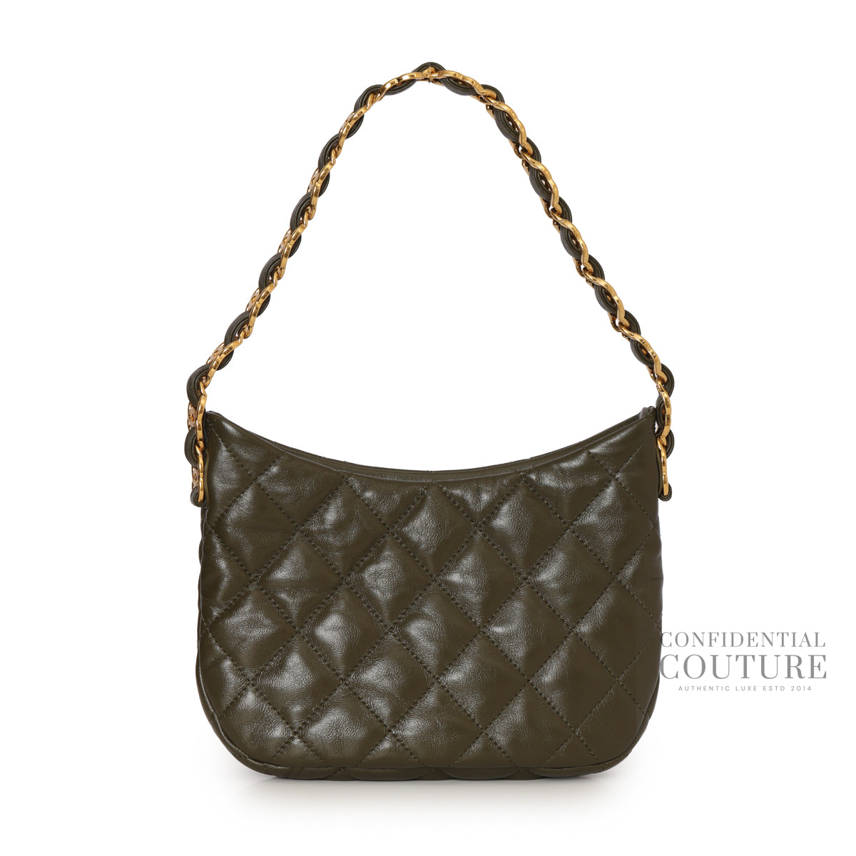 22K Olive Lambskin Hobo Bag