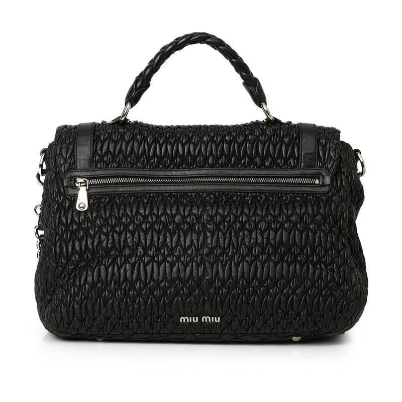 Pre loved Miu Miu Black Maxi Leo Top Handle Bag