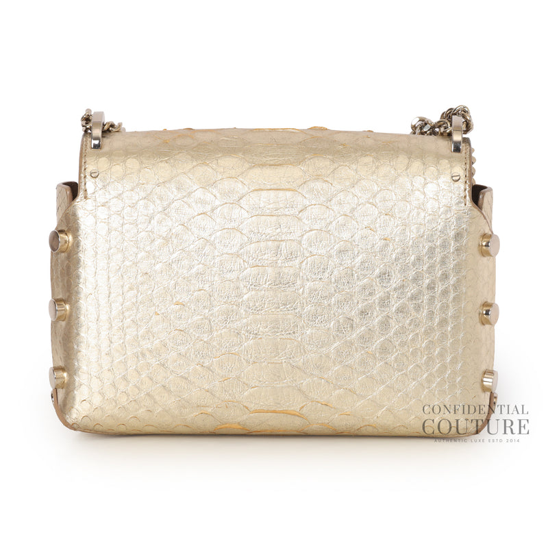 Women jimmy choo lockett petite light gold python bag sale
