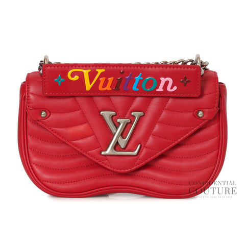 Red Quilted Leather New Wave Chain PM Bag