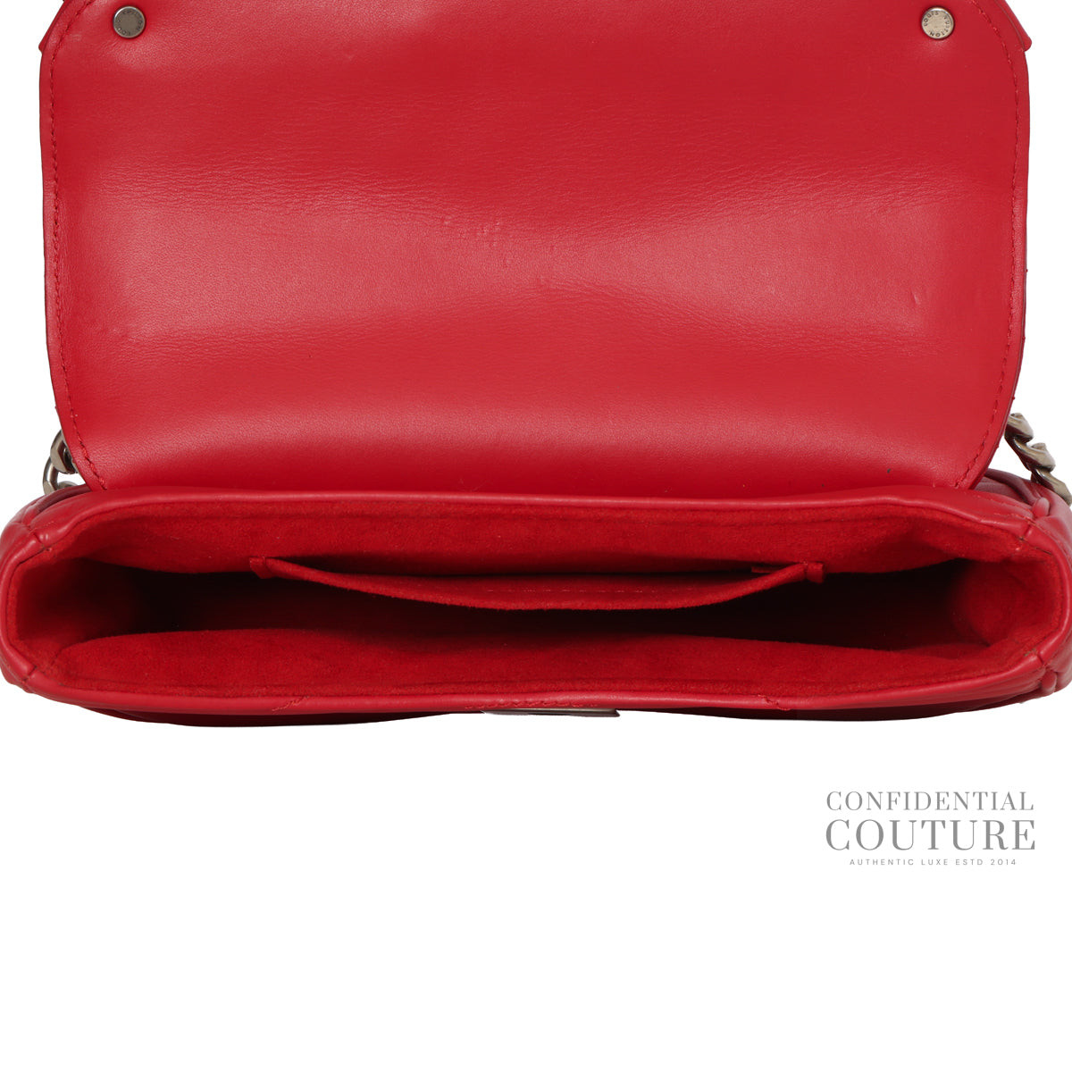 Red Quilted Leather New Wave Chain PM Bag