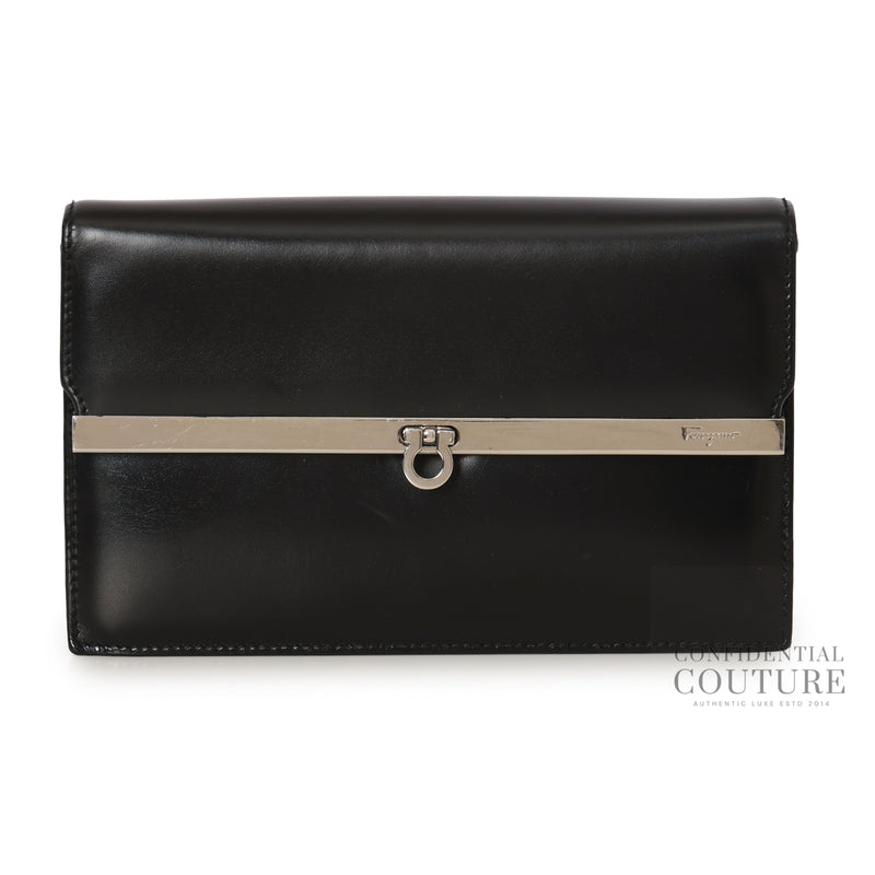 Black Gancini Flap Wallet