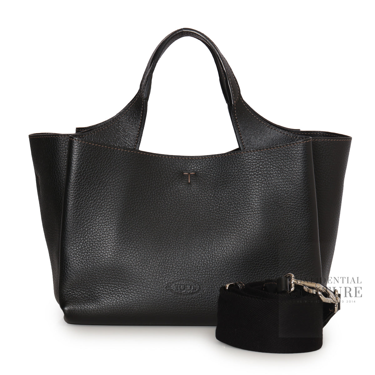 Women APA Black Medium Leather Tote Bag