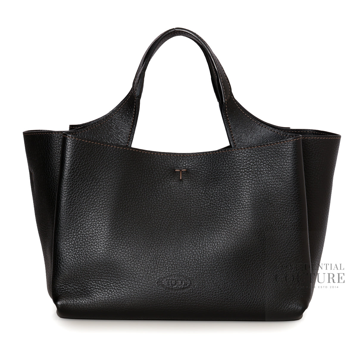 Women APA Black Medium Leather Tote Bag