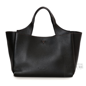 Women APA Black Medium Leather Tote Bag