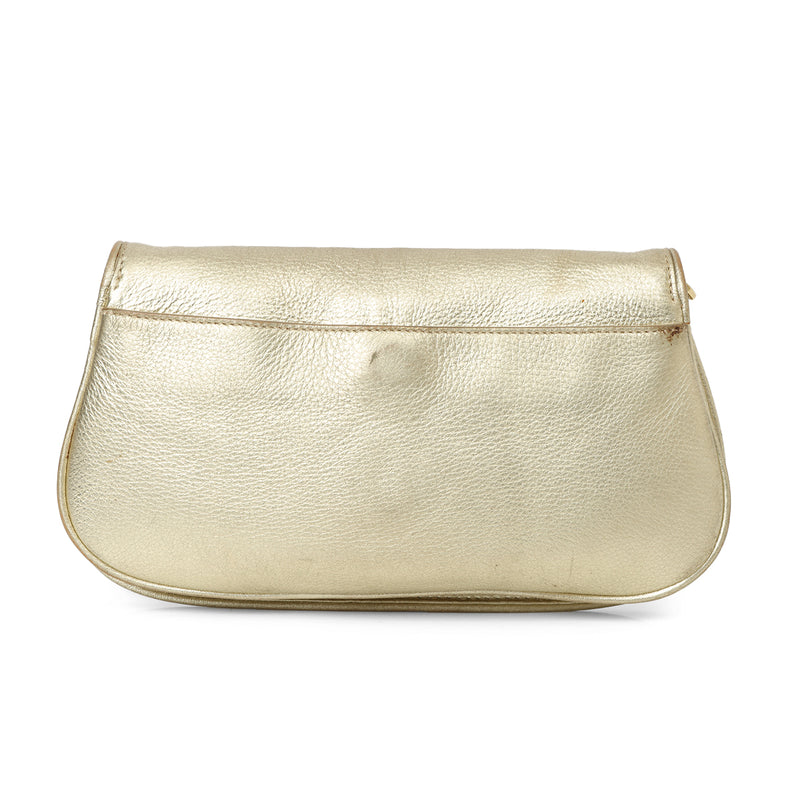 Women pre loved Tory Burch Gold Clutch One size