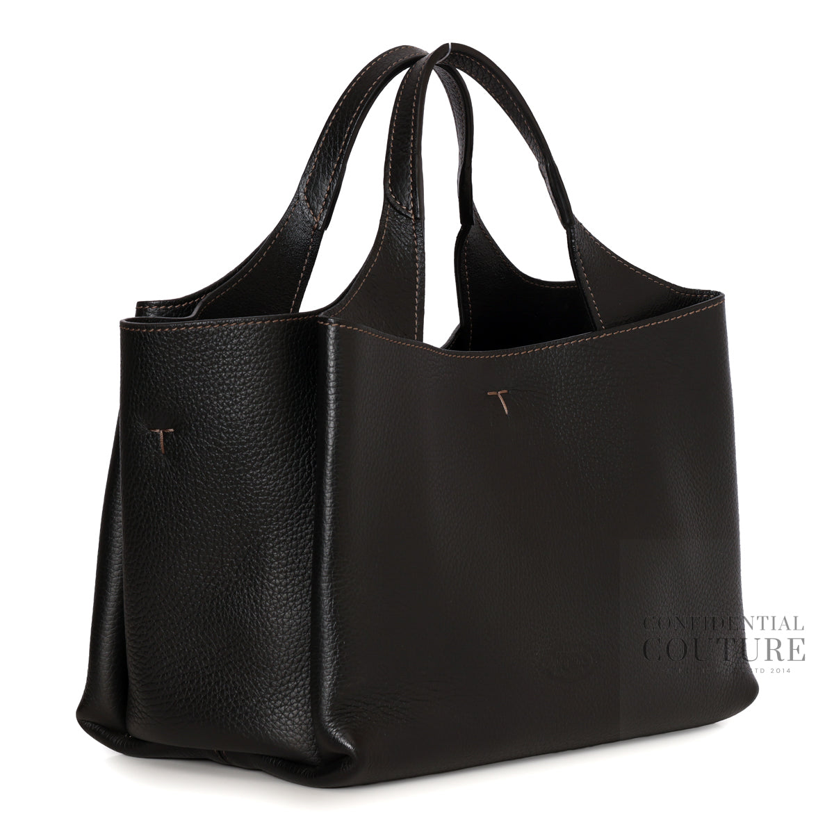 Women APA Black Medium Leather Tote Bag