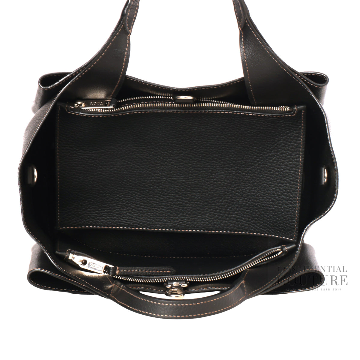 Women APA Black Medium Leather Tote Bag
