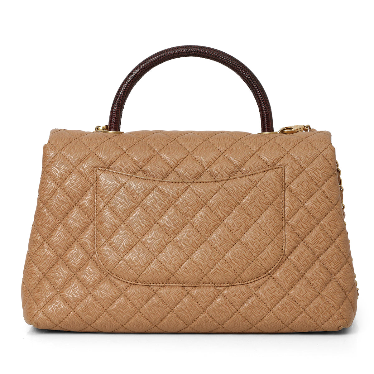 Nude/Burgundy Medium Coco Handle Bag