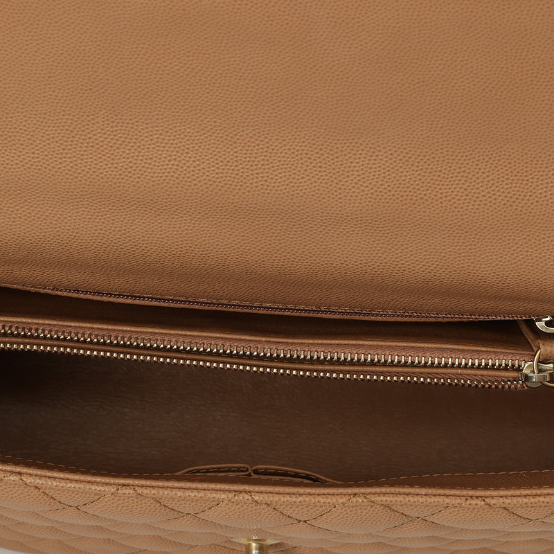 Nude/Burgundy Medium Coco Handle Bag