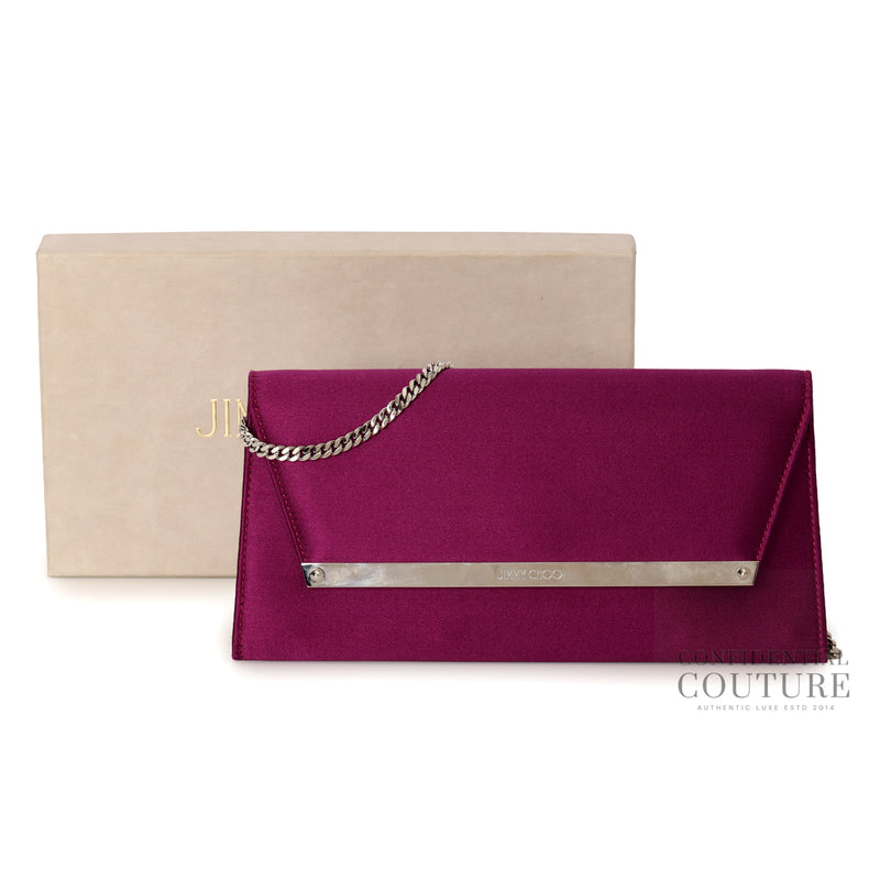 Pre-loved Jimmy Choo Deep Purple Margot Satin Clutch