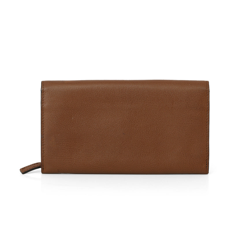 Pre-loved Tom Ford Brown Leather Turnlock Natalia Continental Wallet