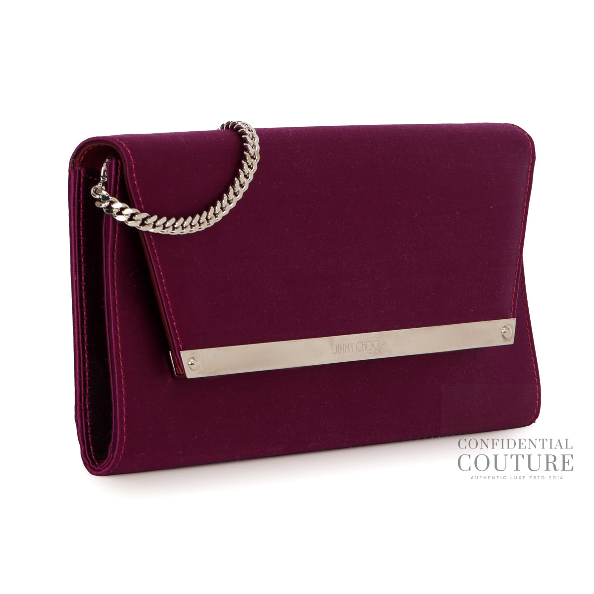 Deep Purple Margot Satin Clutch