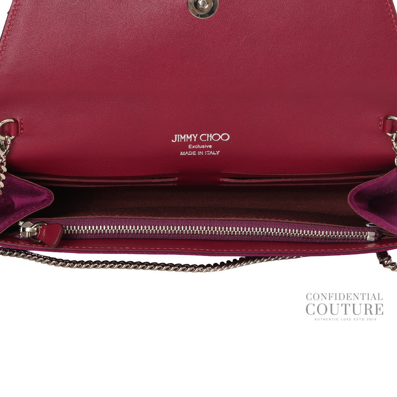 Women pre loved Jimmy Choo Deep Purple Margot Satin Clutch