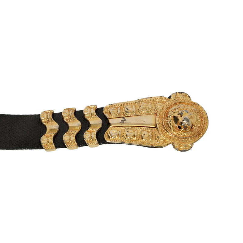 Pre loved Judith Leiber Lion Head Adjustable Belt Black- One Size