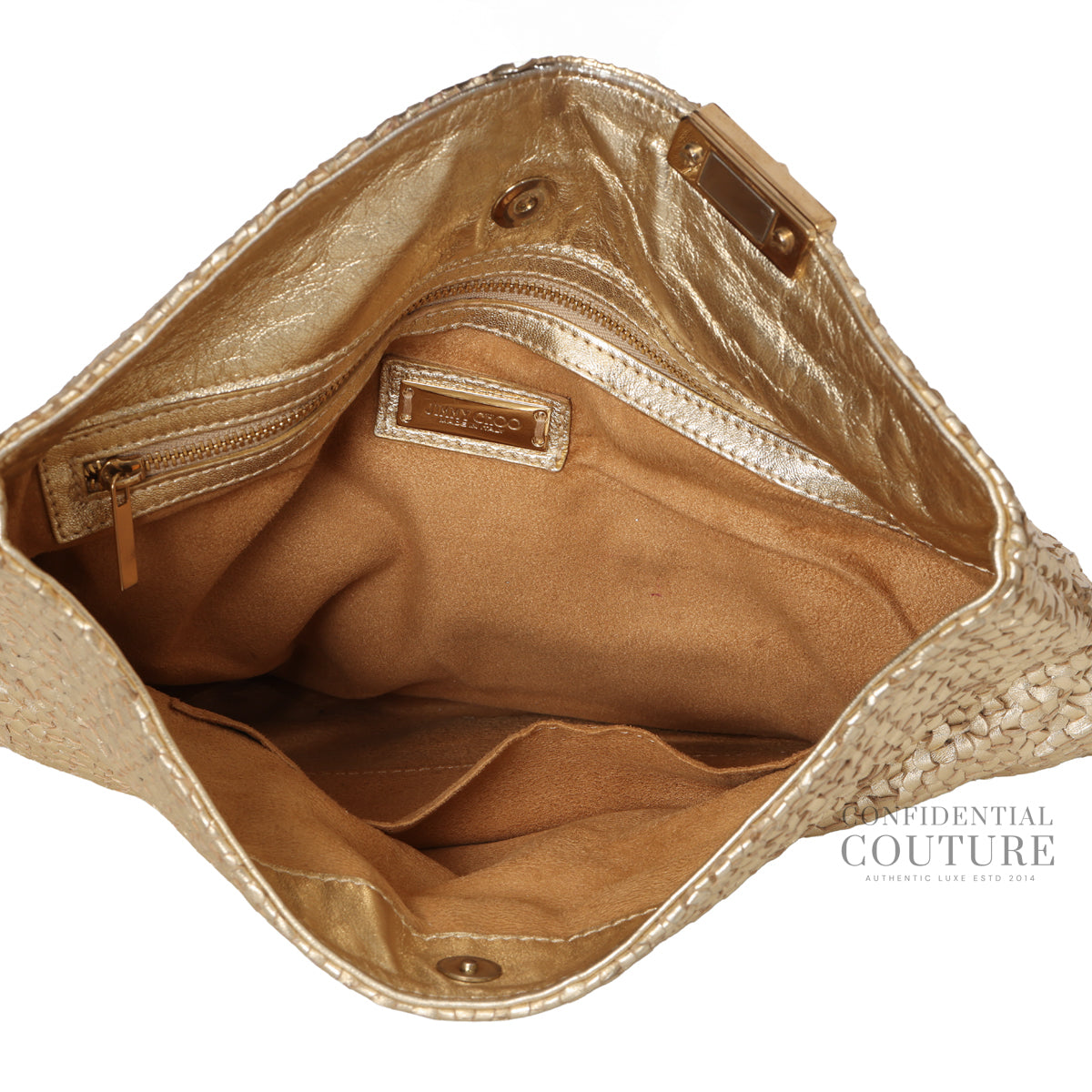 Gold Intrecciato Chandra Clutch