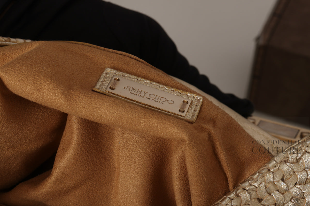 Gold Intrecciato Chandra Clutch