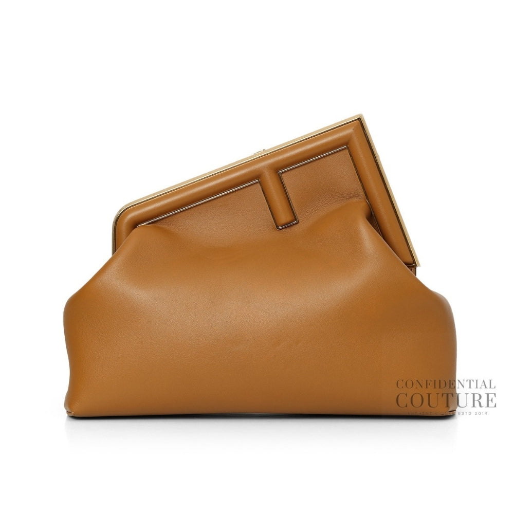 First Medium Tan Calfskin Clutch