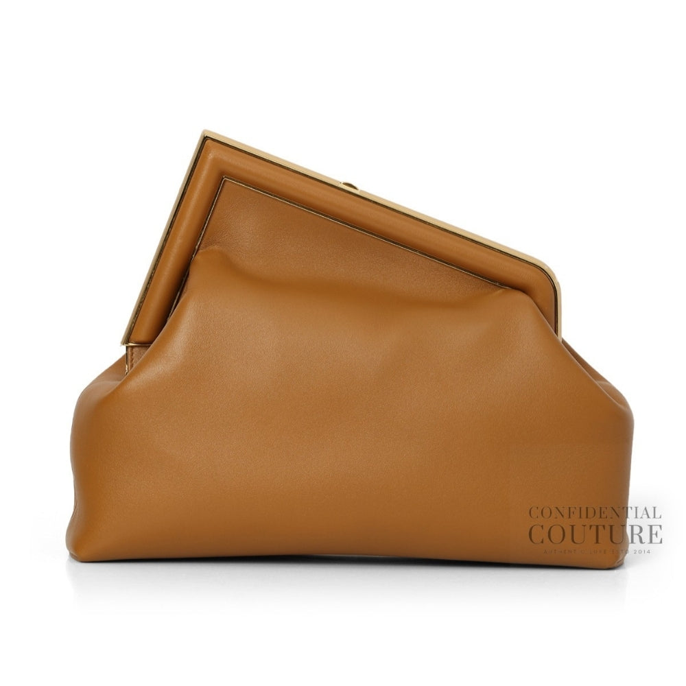 First Medium Tan Calfskin Clutch