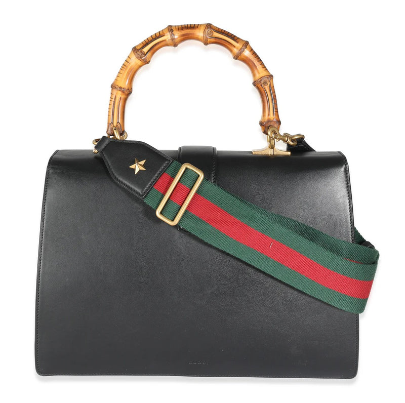 Leather Dionysus Bamboo Top Handle Large Bag