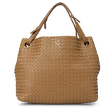 Camel Intrecciato Woven Nappa Leather Seamless Garda Tote Bag One Size