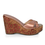 Nude Patent Perfume Cork Wedges - Size 35