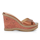 Metallic Gold Leather & Espadrille Perfume Wedge - 36