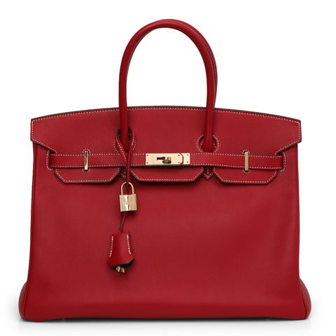Birkin 35 Candy Rouge Casaque/ Blue Thalassa