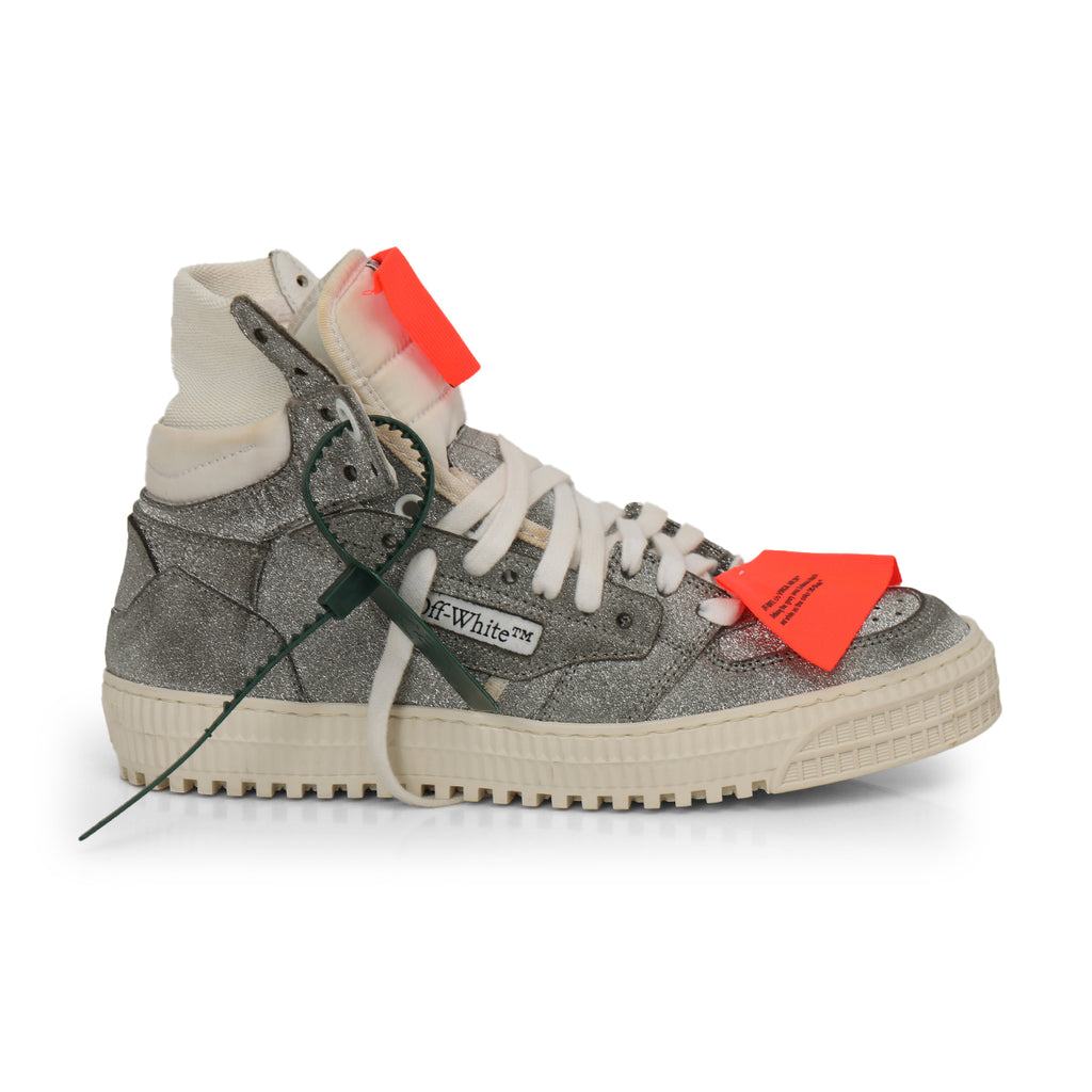 Off White Off-Court Glitter High Top Sneaker Size: 38