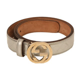 GG Buckle Leather Belt - 32