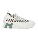 White Knit Fabric Flex Sneakers - 41.5