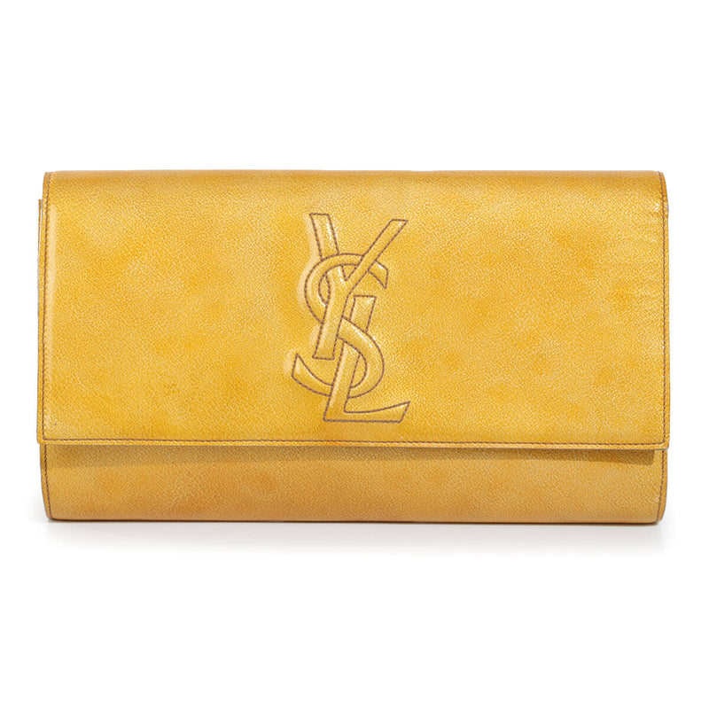 Mustard PatentÂ Leather Belle De Jour Clutch