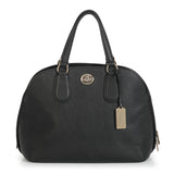 Prince Street Crossgrain Mini Zip Black Leather Satchel with Strap