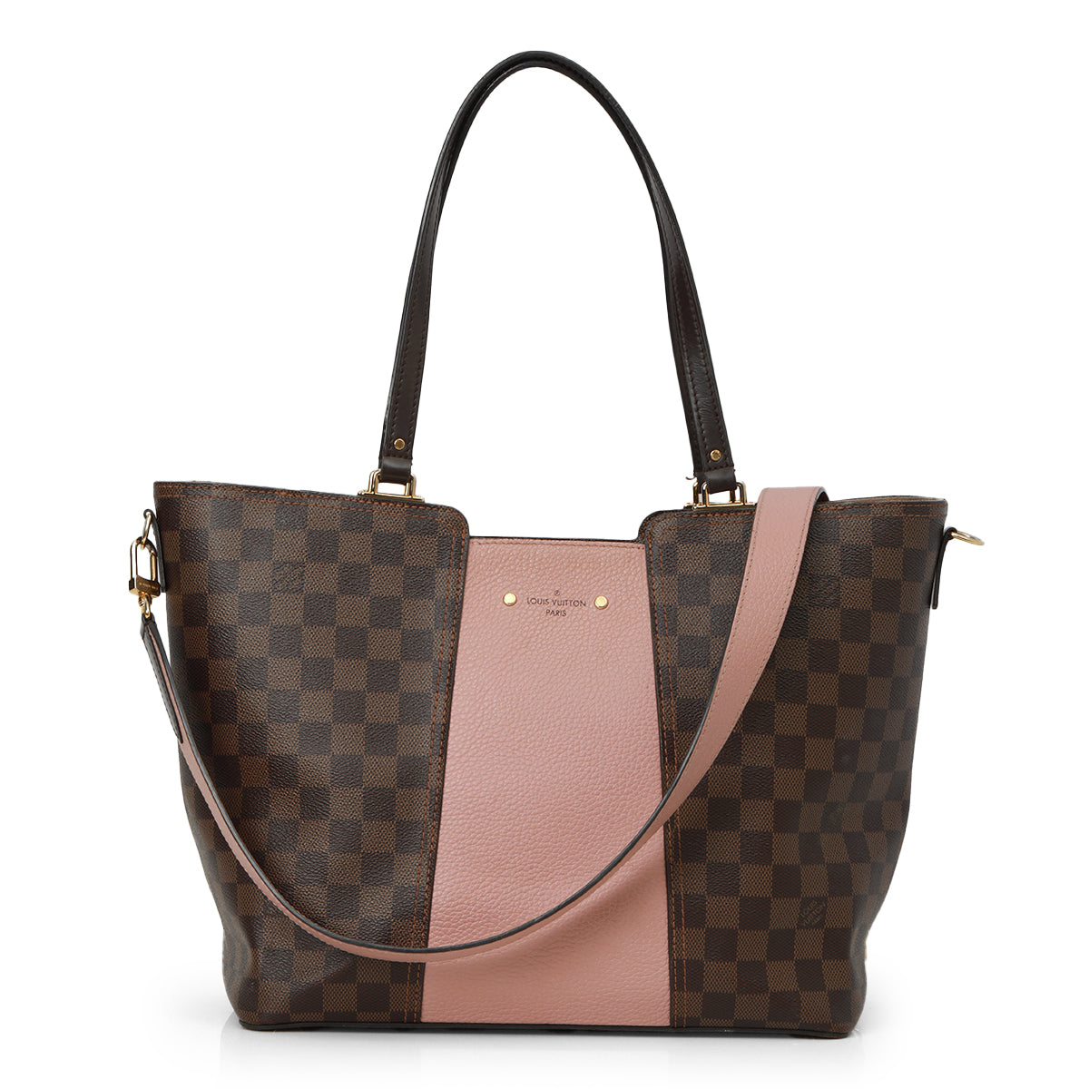 Damier Canvas And Magnolia Taurillion Leather Jersey Tote Bag One Size