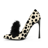 Polka Dot Pony Hair Pumps Size: 38