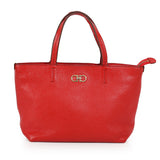 Red Pebbled Leather Medium Tote