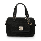 Black Nylon Cannage Charming Lock Handbag One Size