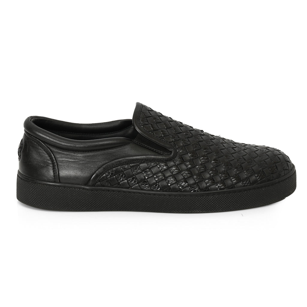 Shop Pre Owned Authentic Bottega Veneta Black Lntrecciato Leather