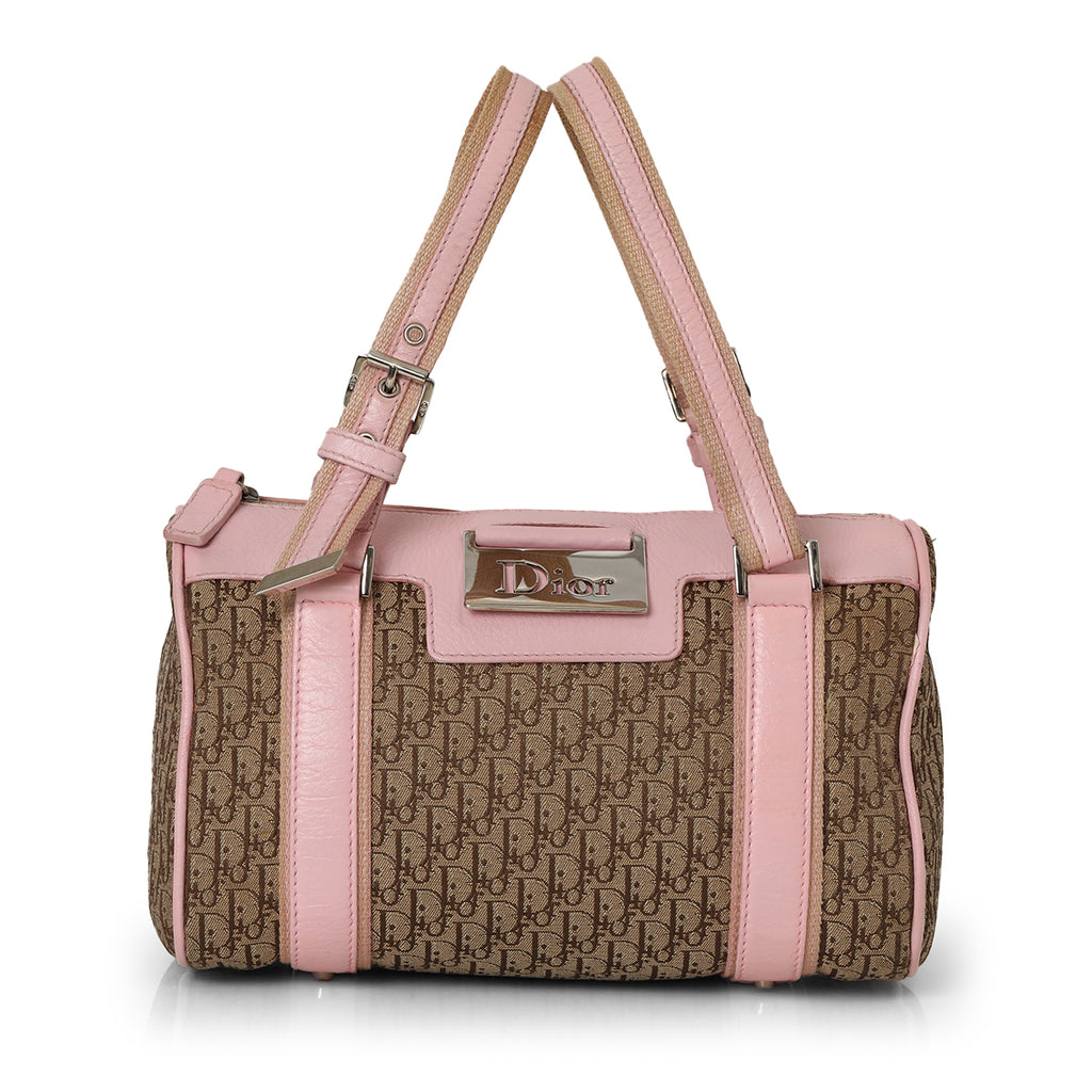 Shop Pre Owned Christian Dior Trotter Diorissimo Canvas Boston Bag