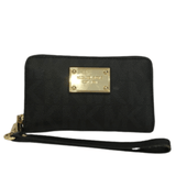 Black Leather Wristlet