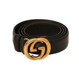 GG Buckle Leather Belt - 95cm