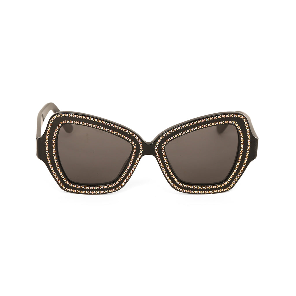 Celine Acetate Crystal Butterfly Black Sunglasses